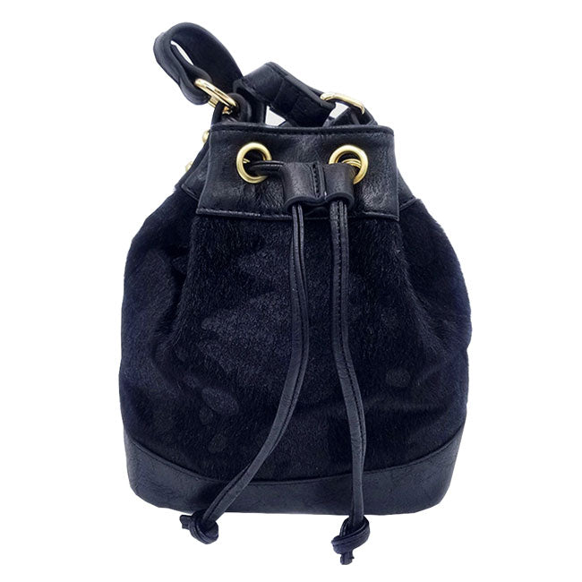 Black Adjustable Cow Patterned Faux Leather Drawstring Crossbody Bag. Look like the ultimate fashionista carrying this small quilted bag! It will be your new favorite accessory. Easy to carry specially lightweight ideal for a night out on the town.  Perfect Gift for Birthday, Holiday, Christmas, New Years, Anniversary.