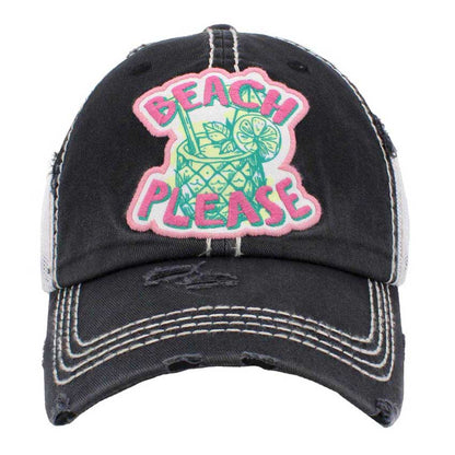 Black Beach Please Message Mesh Back Vintage Baseball Cap, it is an adorable baseball cap that has a vintage look, giving it that lovely appearance. Adjustable snapback closure tab with a mesh back and a pre-curved bill. Fun cool vintage cap perfect for those who love the sea. Perfect for walking in the sun or rain. No matter where you go on the beach or summer party it will keep you cool and comfortable.