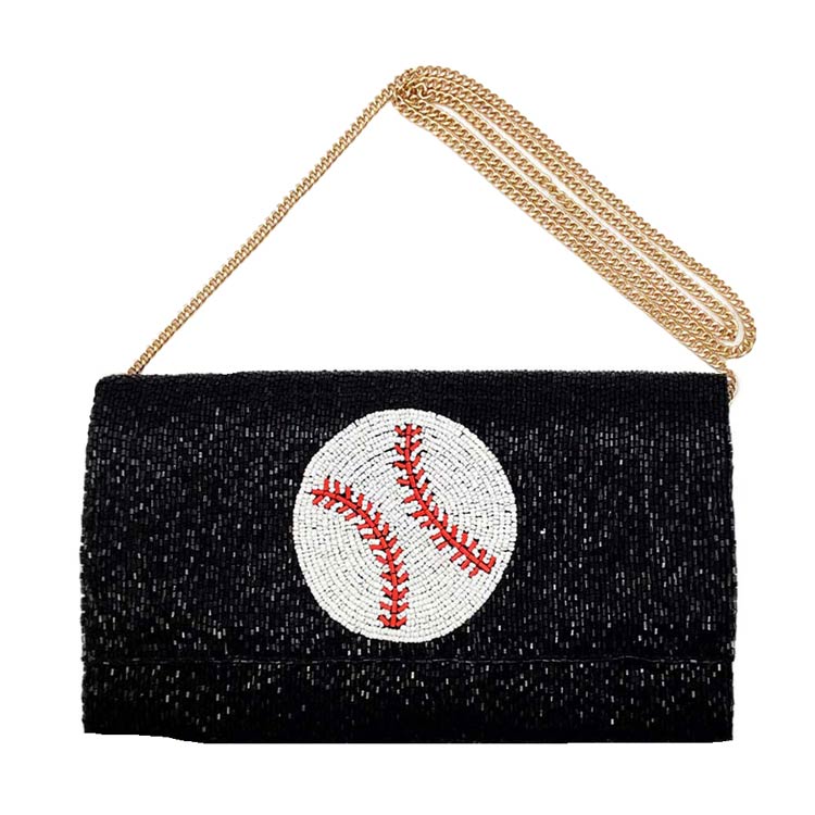 Black Beaded Baseball Clutch Crossbody Bag, look like the ultimate fashionista when carrying this small clutch bag, great for when you need something small to carry or drop in your bag. Keep your keys handy & ready for opening doors as soon as you arrive which easily makes your events more enjoyable. This crossbody bag enhances your beauty and makes you more attractive.