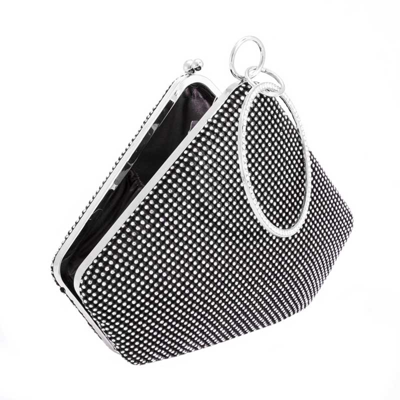 Black Bling Angled Evening Tote Crossbody Bag, is beautifully designed and fit for all occasions & places. Show your trendy side with this awesome tote crossbody bag. Versatile enough for carrying straight through the week, perfectly lightweight to carry around all day on special occasions. Perfect for makeup, money, credit cards, keys or coins, and many more things. 
