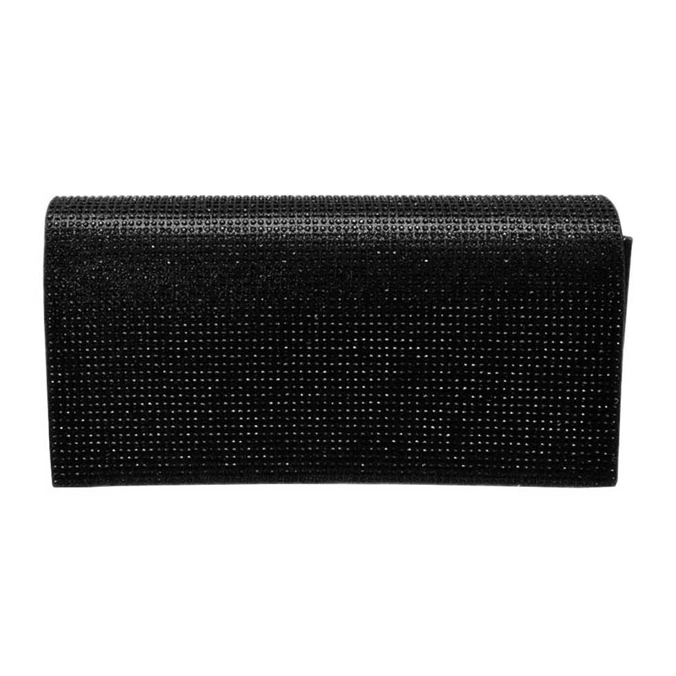 Black Bling Evening Clutch Crossbody Bag, look like the ultimate fashionista even when carrying a small Clutch Crossbody for your money or credit cards. Great for when you need something small to carry or drop in your bag. Perfect for grab and go errands, keep your keys handy & ready for opening doors as soon as you arrive.