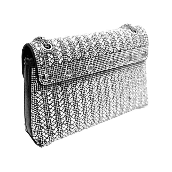Black Bling Flap Bag Shoulder Crossbody Evening Bag, is the perfect choice to carry on the special occasion with your handy stuff. It is lightweight and easy to carry throughout the whole day. You'll look stunning and the ultimate fashionista while carrying this trendy Crossbody Evening Bag. The flap cover makes it secure. This stunning Crossbody bag is perfect for weddings, parties, evenings, cocktail parties, wedding showers, receptions, proms, etc.