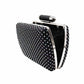 Black Bling Rectangle Evening Clutch Crossbody Bag, These Bling details Clutch bags are fit for all occasions and places. perfect for makeup, money, credit cards, keys or coins, and many more things. This handbag features a top Clasp Closure for security and contains a detachable shoulder chain that makes your life easier and trendier. Its catchy and awesome appurtenance drags everyone's attraction to you. Perfect gift ideas for a Birthday, Holiday, Christmas, Anniversary, Valentine's Day, etc. 