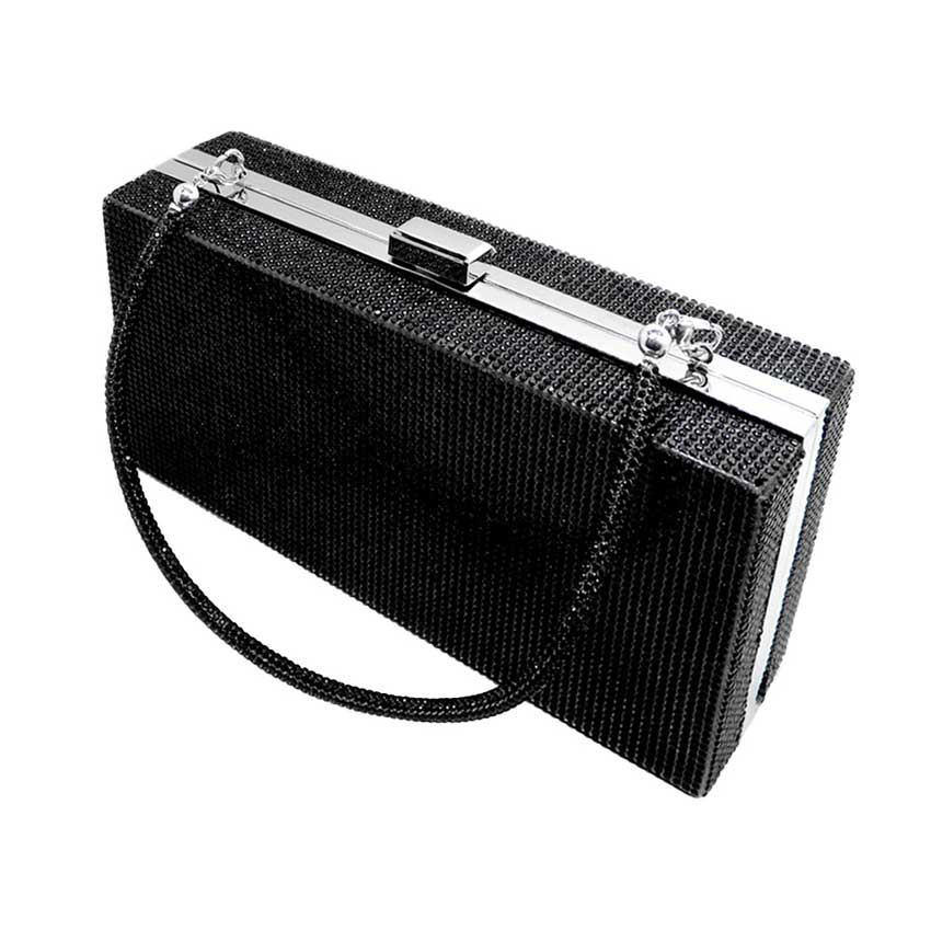 Black Bling Rectangle Evening Tote Clutch Crossbody Bag, This high quality Tote Crossbody Bag is both unique and stylish. perfect for money, credit cards, keys or coins and many more things, light and gorgeous. perfectly lightweight to carry around all day. Look like the ultimate fashionista carrying this trendy Rectangle Evening Tote Crossbody Bag!
