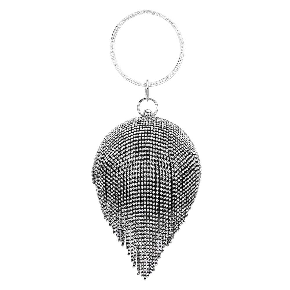 Black Bling Round Ball Fringe Evening Tote Crossbody Bag, is beautifully designed and fit for all occasions & places. Show your trendy side with this awesome evening crossbody bag. Versatile enough for carrying straight through the week, perfectly lightweight to carry around all day on special occasions. Perfect for makeup, money, credit cards, keys or coins, and many more things.