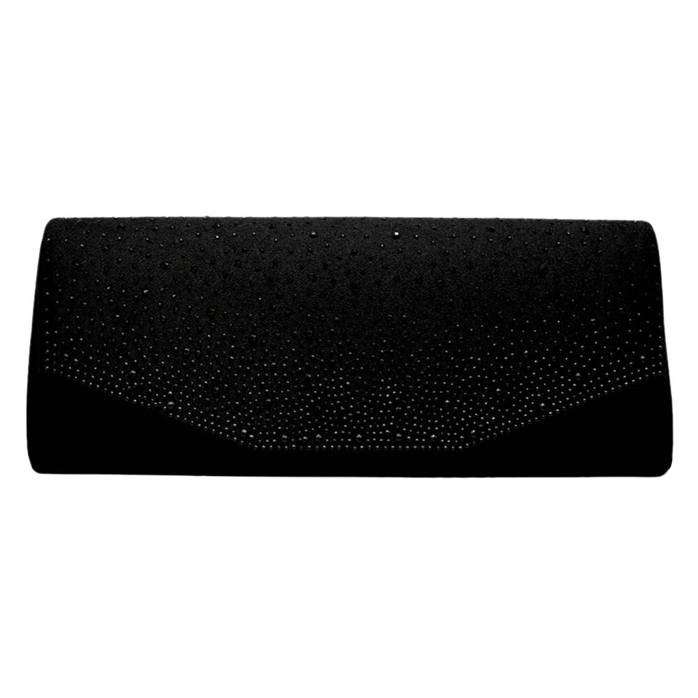 Black Bling Solid Rectangle Evening Clutch Crossbody Bag, look like the ultimate fashionista when carrying this small clutch bag, great for when you need something small to carry or drop in your bag. Perfect gifts for weddings, birthdays, Mother’s Day, anniversaries, holidays, Mardi Gras, Valentine’s Day, or any occasion.