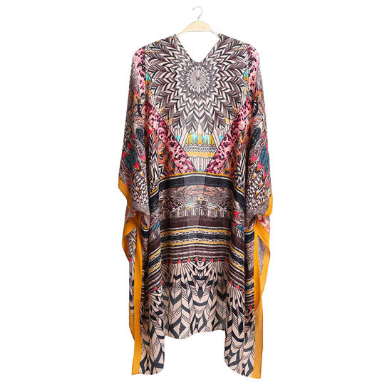 Black Boho Patterned Cover Up Kimono Poncho, on trend & fabulous, a luxe addition to any cold-weather ensemble. The perfect accessory, luxurious, trendy, super soft chic capelet, keeps you warm and toasty. You can throw it on over so many pieces elevating any casual outfit! Perfect Gift for Wife, Mom, Birthday, Holiday, Anniversary, Fun Night Out.