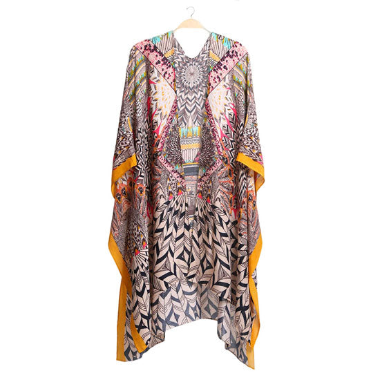 Black Boho Patterned Cover Up Kimono Poncho, on trend & fabulous, a luxe addition to any cold-weather ensemble. The perfect accessory, luxurious, trendy, super soft chic capelet, keeps you warm and toasty. You can throw it on over so many pieces elevating any casual outfit! Perfect Gift for Wife, Mom, Birthday, Holiday, Anniversary, Fun Night Out.