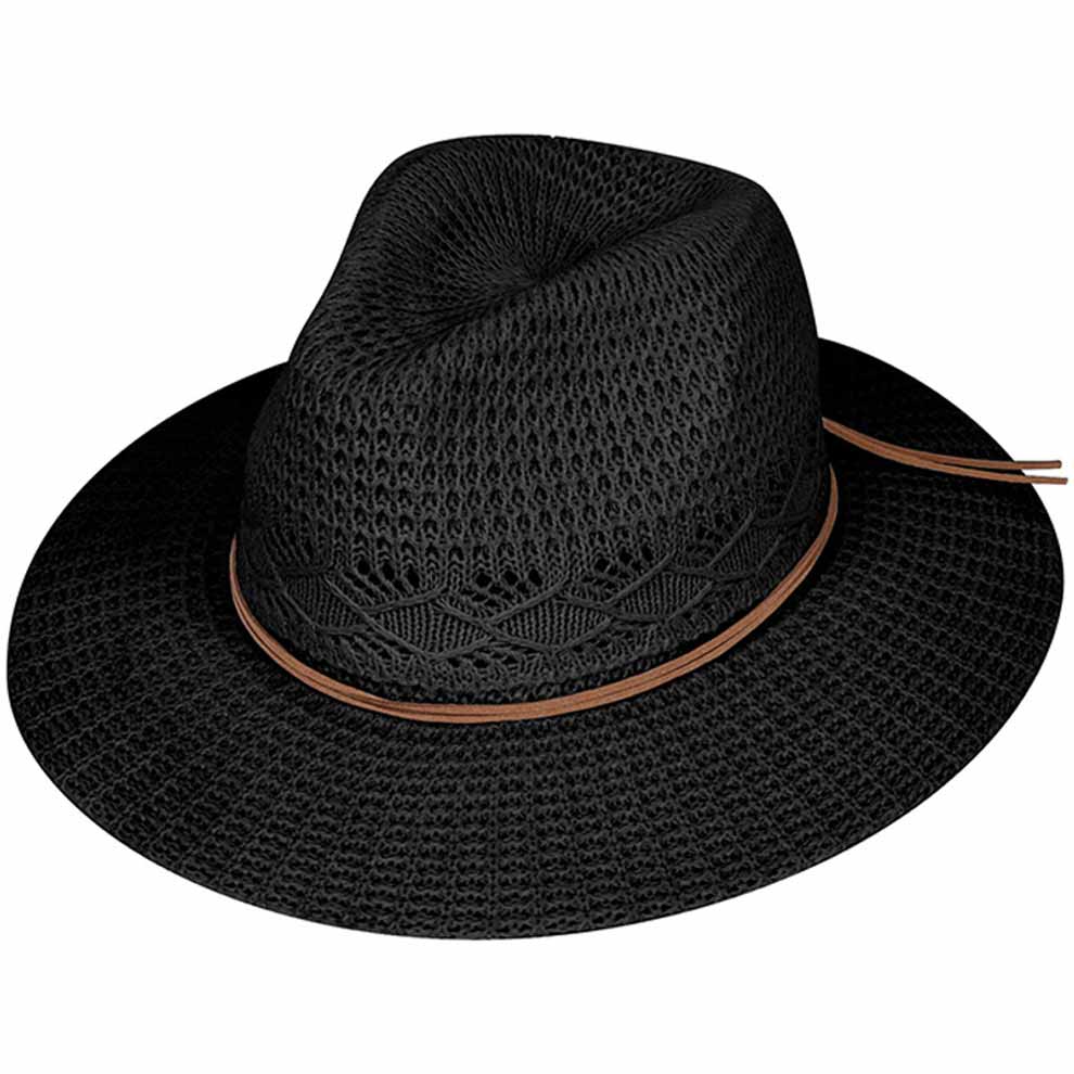 Black C C Cotton Knitted Panama Hat, a beautiful & comfortable panama hat is suitable for summer wear to amp up your beauty & make you more comfortable everywhere. Excellent panama hat for wearing while gardening, traveling, boating, on a beach vacation, or to any other outdoor activities. A great cap can keep you cool and comfortable even when the sun is high in the sky.