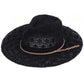 Black C.C Horseshoe Lace Knitting Panama Hat, whether you’re basking under the summer sun at the beach, lounging by the pool, or kicking back with friends at the lake, a great hat can keep you cool and comfortable even when the sun is high in the sky. Comfortable, and perfect for keeping the sun off of your face, neck, and shoulders, ideal for travelers who are on vacation or just spending some time in the great outdoors.