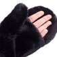 Black CC Faux Fur Mittens With Shepherd Lining, are a smart, eye-catching, and attractive addition to your outfit. These trendy gloves keep you absolutely warm and toasty in the winter and cold weather outside. Accessorize the fun way with these gloves. It's the autumnal touch you need to finish your outfit in style. A pair of these gloves will be a nice gift for your family, friends, anyone you love, and even yourself.