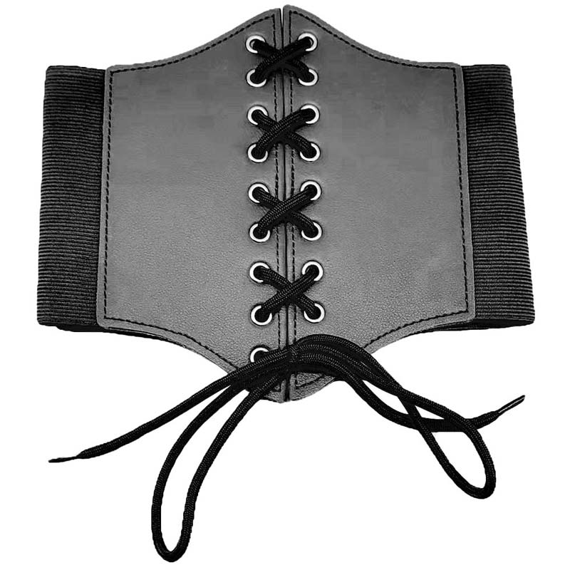 Black Corset Stretch Belt, Easy and comfortable to wear or take off. Adjustable belt band fits waistline. Corset lacing style in the front, snap button closure to lock the belt with a high stretchy elastic band. High-quality material which makes it comfortable and durable. Classical & Elegant design, simple but stylish, all-match wide waist belt. Retro-designed belts, transform your clothing look in seconds.
