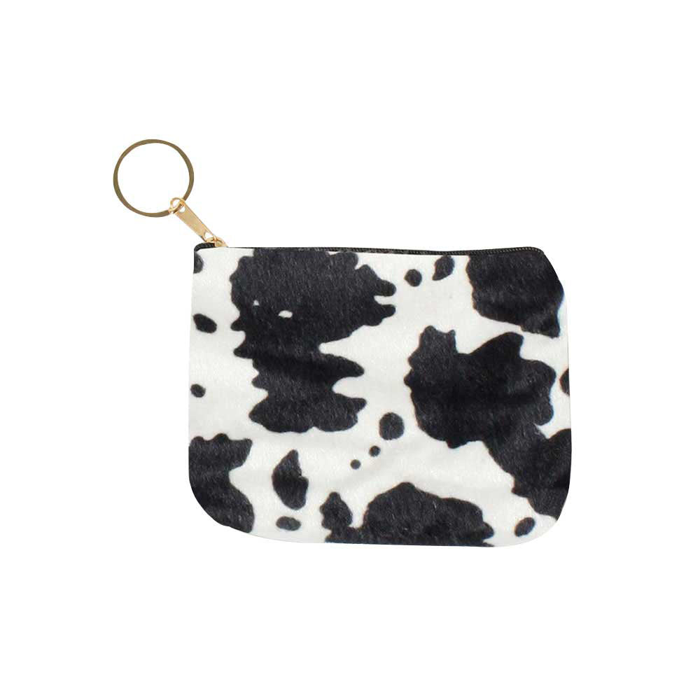 Black Cow Patterned Coin Card Purse, absolutely perfect for carrying makeup, money, credit cards, keys or coins. It comes with a wristlet for easy carrying. Lightweight and easy to carry. Put it in your bag and find it quickly with it's bright colors. Great for running small errands while keeping your hands free. This fashionable bag will be your companion and new favorite accessory. Perfect for Birthday Gift, Mother's Day Gift, Graduation Gift or any other events. Stay hassle free and comfortable!