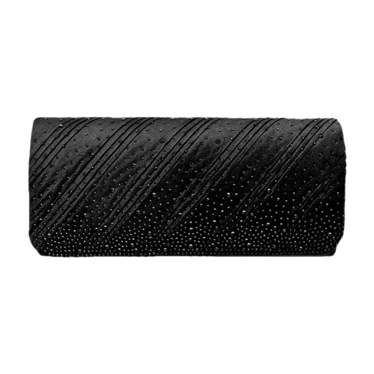Black Diagonal Line Detailed Bling Evening Clutch Crossbody Bag. Look like the ultimate fashionista with these Crossbody bags! Add something special to your outfit! This fashionable bag will be your new favorite accessory. Perfect Birthday Gift, Anniversary Gift, Mother's Day Gift, Graduation Gift, Valentine's Day Gift.