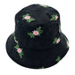 Black Embroidered Floral Corduroy Bucket Hat, show your trendy side with this floral corduroy bucket hat. adds a great accent to your wardrobe, This elegant, timeless & classic Bucket Hat looks fashionable. Perfect for that bad hair day, or simply casual everyday wear; Great gift for that fashionable on-trend friend. Perfect for both casual daily and outdoor activities, such as fishing, hunting, hiking, camping and beach.