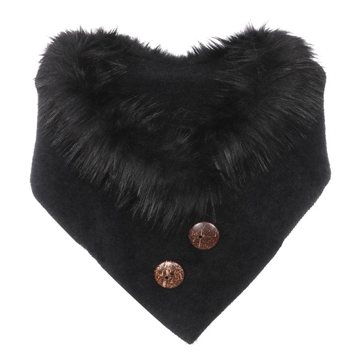 Black Faux Fur Collar Scarf Double Button Detail Scarf Scarf Faux Fur Shrug, warm cozy over the shoulder scarf, plushy addition to any cold-weather ensemble, adds a modern touch to the cozy style with a furry faux fur accent. Put over jacket, jazz up your look Perfect Gift Birthday, Valetnine's Day Gift,, Anniversary Gift, Night Out