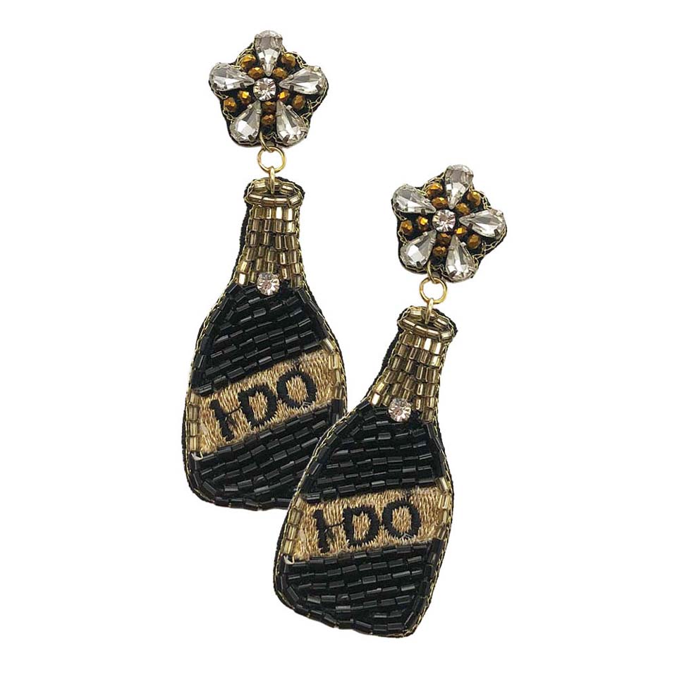 Black Felt Back Beaded Champagne Dangle Earrings, are beautifully crafted earrings that dangle on your earlobes with a perfect glow to make you stand out and show your unique and beautiful look everywhere. Put on a pop of color to complete your ensemble in a stylish way with these Champagne dangle earrings. Perfect for adding just the right amount of shimmer & shine and a touch of ideal class to any occasion.