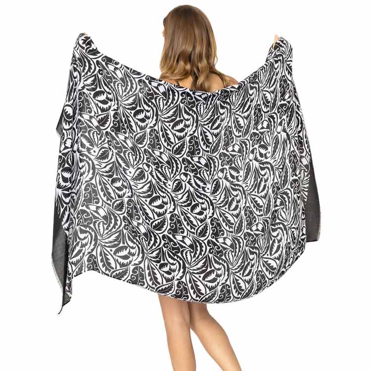 Black Floral Paisley Printed Oblong Scarf, this timeless floral printed oblong scarf is a soft, lightweight, and breathable fabric, close to the skin, and comfortable to wear. Sophisticated, flattering, and cozy. look perfectly breezy and laid-back as you head to the beach. A fashionable eye-catcher will quickly become one of your favorite accessories.
