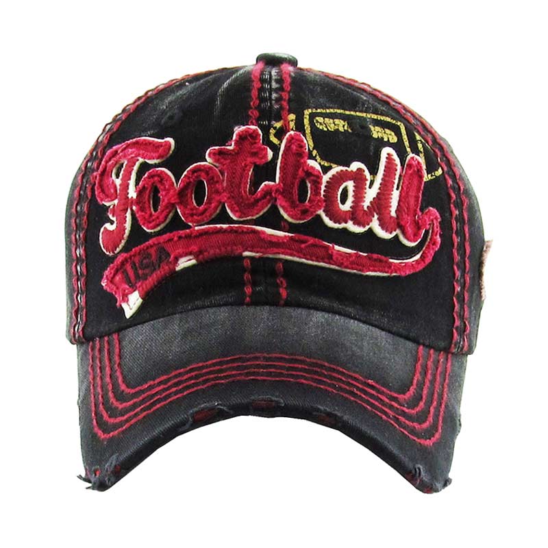 Black Football USA Message Vintage Baseball Cap, Show your patriotic side with this cute patriotic USA Message theme flag style baseball cap. Perfect to keep the sun out of your eyes, and to pull your hair back during exercises such as walking, running, biking, hiking, and more! Adjustable strap gives you the perfect fit. Its awesome vintage look, Soft textured, embroidered with fun statement will become your favorite cap. Suitable for wear during summer, spring, winter, and fall.