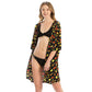 Black Fruit Print Cover Up Poncho, These Poncho featuring a mixture of Fruit design prints easy to pair with so many tops! open front and a flowy silhouette. Wear over your favorite blouse and slacks to show off your trendsetting style. Throw it over you bathing suit for quick cover-up at the beach or pool. Great for dating, hanging out, vacation, holiday, outwear. Perfect Gift for Wife, Birthday, Holiday, Anniversary, Fun Night Out. 