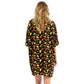 Black Fruit Print Cover Up Poncho, These Poncho featuring a mixture of Fruit design prints easy to pair with so many tops! open front and a flowy silhouette. Wear over your favorite blouse and slacks to show off your trendsetting style. Throw it over you bathing suit for quick cover-up at the beach or pool. Great for dating, hanging out, vacation, holiday, outwear. Perfect Gift for Wife, Birthday, Holiday, Anniversary, Fun Night Out. 