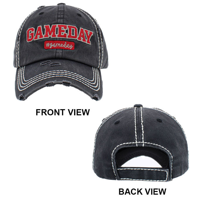 Black Gameday Vintage Baseball Cap, it is an adorable baseball cap that has a vintage look, giving it that lovely appearance. These stylish vintage caps all feature catchy, message themed that are sure to grab some attention. The perfect gift for all occasions! These baseball are available in a wide variety of designs. Whether you're looking for a holiday present, birthday present, or just something cool to wear, this hat is for you.