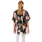 Black Garden Rose Flower Printed Cover Up Poncho Kimono Poncho, These Poncho featuring a rose flower printed design prints easy to pair with so many tops. Lightweight and Breathable Fabric, Comfortable to Wear. Suitable for Weekend, Work, Holiday, Beach, Party, Club, Night, Evening, Date, Casual and Other Occasions in Spring, Summer and Autumn.