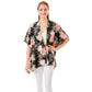 Black Garden Rose Flower Printed Cover Up Poncho Kimono Poncho, These Poncho featuring a rose flower printed design prints easy to pair with so many tops. Lightweight and Breathable Fabric, Comfortable to Wear. Suitable for Weekend, Work, Holiday, Beach, Party, Club, Night, Evening, Date, Casual and Other Occasions in Spring, Summer and Autumn.