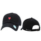 Black Heart Embroidered Baseball Cap, a stylish, fun cool heart-themed embroidered baseball cap that will surely amp up your beauty with perfect style. Perfect for walking in sun & great for a bad hair day. The embroidered style with different colored heart shapes gives it an awesome look. Soft textured, embroidered, and different eye-catchy colors make it become your favorite cap. Stay stylish.