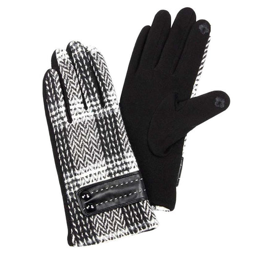 Black Herringbon Woven Button Gloves, present you with a luxe and comfortable way. It's perfect to complete your outfit with ultimate trendiness and warmth in the winter and cold days. It will allow you to use your electronic devices and touchscreens with ease while keeping your fingers covered, swipe away! A pair of these gloves are awesome winter gift for your family, friends, anyone you love and even yourself. Complete your outfit in style.