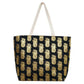 Black Metallic Pineapple Patterned Beach Tote Bag, Whether you are out shopping, going to the pool or beach, this Pineapple patterned print tote bag is the perfect accessory. Perfectly lightweight to carry around all day. Spacious enough for carrying any and all of your seaside essentials. The soft straps really helps carrying this tie due shoulder bag comfortably. Perfect Birthday Gift, Anniversary Gift, Mother's Day Gift, Vacation Getaway or Any Other Events.