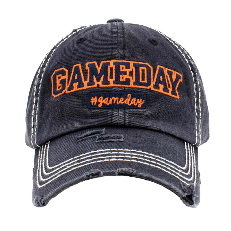 Black Navy Gameday Vintage Baseball Cap, it is an adorable baseball cap that has a vintage look, giving it that lovely appearance. These stylish vintage caps all feature catchy, message themed that are sure to grab some attention. The perfect gift for all occasions! These baseball are available in a wide variety of designs. Whether you're looking for a holiday present, birthday present, or just something cool to wear, this hat is for you.