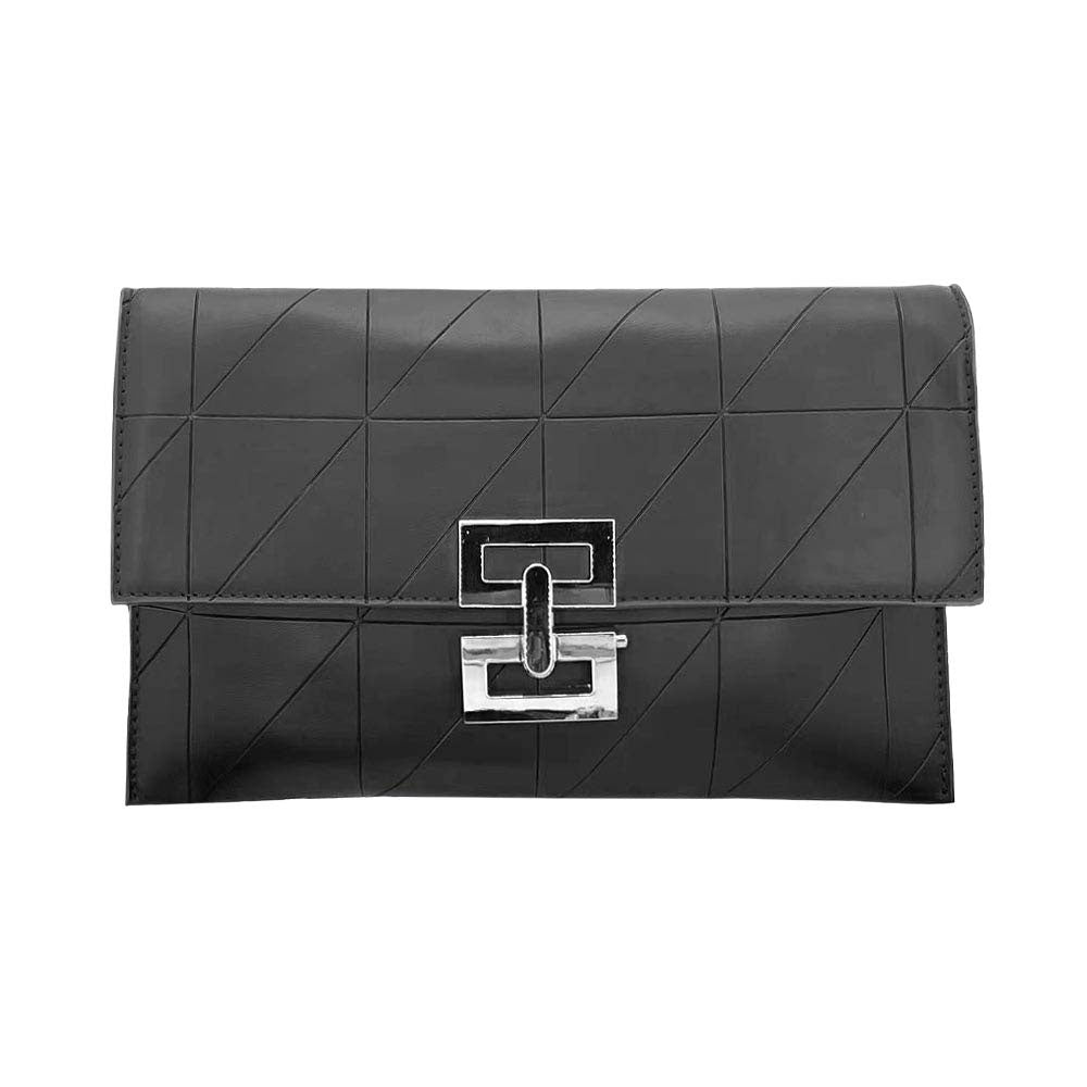 Black Pattern Detailed Rectangle Wristlet Clutch Crossbody Bag, These patterned details Clutch bags are fit for all occasions and places. perfect for makeup, money, credit cards, keys, or coins, comes with a wristlet for easy carrying, light, and simple. Its catchy and awesome appurtenance drags everyone's attraction to you. These beautiful and trendy bags have adjustable and detachable hand straps that make your life more comfortable.