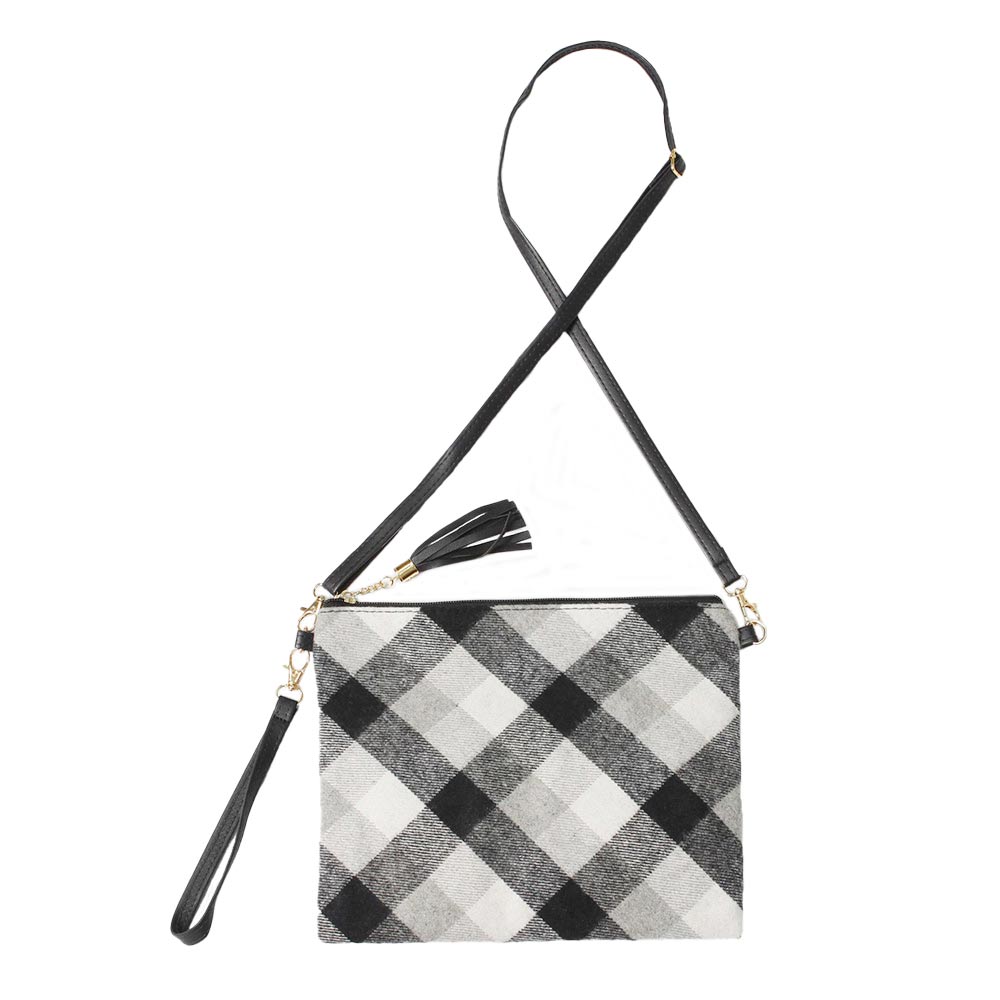 Black Plaid Check Crossbody Clutch Bag, extends your fashion and confidence. These trendy and colorful bags come with adjustable and detachable hand straps to enhance your comfortability. Different colors give you the choice to take your own. It's lightweight and easy to carry. A perfect gift for birthdays, holidays, Christmas, New year, etc.