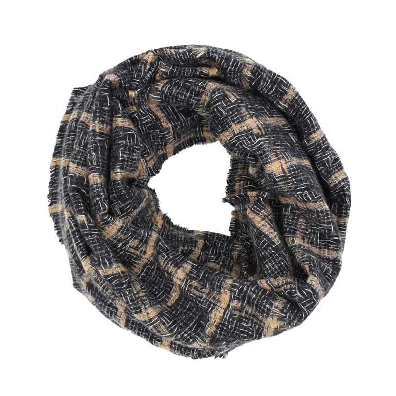 Black Plaid Check Infinity Scarf, Fashionable and stylish, Accent your look with this soft, highly versatile scarf. Great for daily wear in the cold winter to protect you against chill, classic infinity-style scarf & amps up the glamour with plush material that feels amazing snuggled up against your cheeks. This elegant premium quality scarf is a great addition to your collection of fashion accessories. Awesome winter gift accessory!