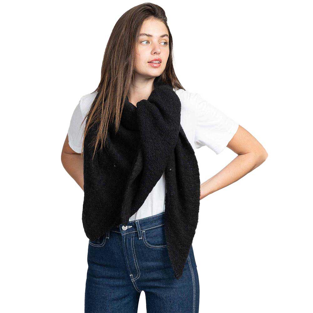 Black Plain Solid Triangle Scarf Shawl, is accented by a triangle style design in a Plain solid color, warm cozy over the shoulder scarf, plushy addition to any cold-weather ensemble, adds a modern touch to the cozy style. It's a design that gives any outfit a unique look. As a modern fashionista, try wearing this luxurious scarf. It'll definitely become a favorite in your accessories collection. Perfect Gift for Birthday, Holiday, Anniversary, Christmas, Fun Night Out, etc. 