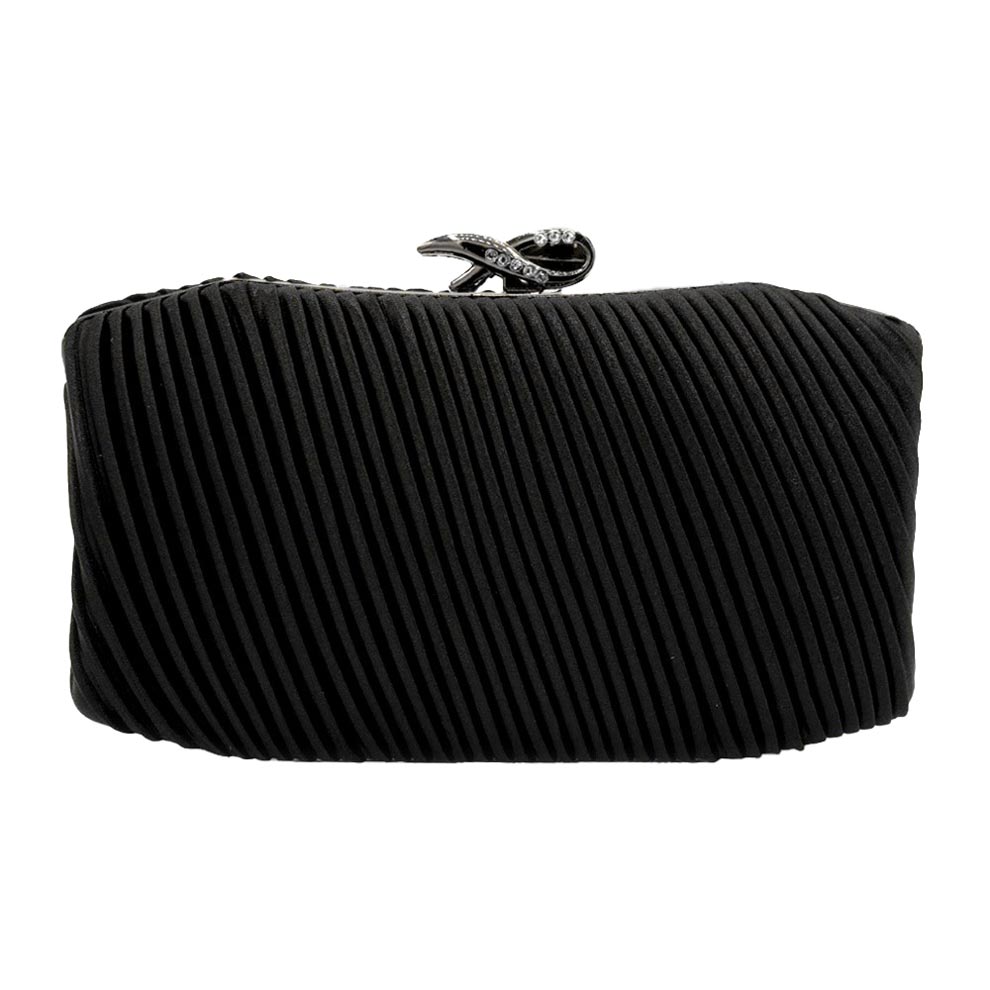 Black Pleated Clutch Evening Crossbody Bag, is beautifully designed and fit for all occasions & places. Show your trendy side with this awesome clutch crossbody bag. Versatile enough for carrying straight through the week, perfectly lightweight to carry around all day on special occasions. Perfect for makeup, money, credit cards, keys or coins, and many more things. This crossbody bag features a detachable shoulder chain and clasp closure that makes your life easier and trendier.