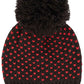 Black Red C.C Heart Pattern Knit Pom Beanie Hat, before running out the door into the cool air, you’ll want to reach for this toasty beanie to keep you incredibly warm. Accessorize the fun way with this faux fur pom pom hat, it's the autumnal touch you need to finish your outfit in style. Awesome winter gift accessory! Perfect Gift Birthday, Christmas, Stocking Stuffer, Secret Santa, Holiday, Anniversary, Valentine's Day, Loved One.