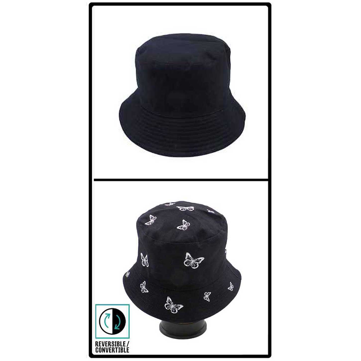Black Reversible Butterfly Pattern Bucket Hat, whether you’re basking under the summer sun at the beach, lounging by the pool, or kicking back with friends at the lake, a great hat can keep you cool and comfortable even when the sun is high in the sky. Large, comfortable, and perfect for keeping the sun off of your face.