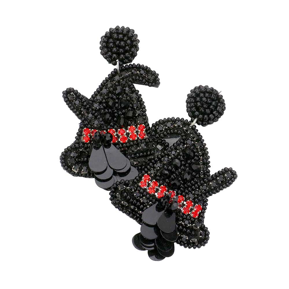 Black Rhinestone Beaded Witch Hat Dangle Earrings, Witch Hat Dangle Statement Halloween Earrings, Halloween is the time of year where there is magic in the night when Witch Hat's rhinestone glow with candlelight, we have the perfect accessories to a sparkling sweet style to your look. Dress up and have a spook-takular good time!