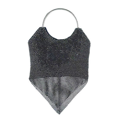 Black Shimmery Evening Tote Crossbody Bag. Look like the ultimate fashionista when carrying this small chic bag, great for when you need something small to carry or drop in your bag. Keep your keys handy & ready for opening doors as soon as you arrive. Perfect Birthday Gift, Anniversary Gift, Mother's Day Gift.