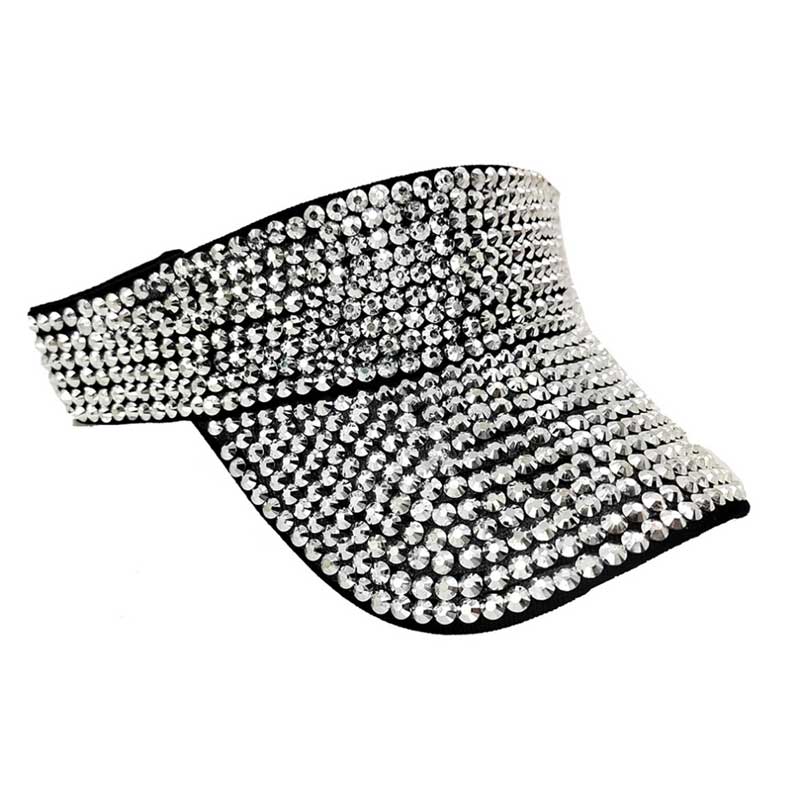Black Bling Studded Visor Hat, Keep your styles on even when you are relaxing at the pool or playing at the beach. Large, comfortable, and perfect for keeping the sun off of your face, neck, and shoulders. Perfect summer, beach accessory. Ideal for travelers who are on vacation or just spending some time in the great outdoors. Also suit for hip-hop dancing, rock, and punk styles.