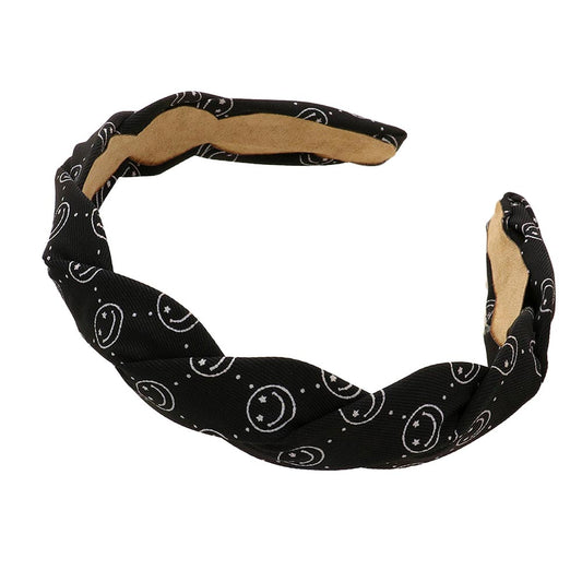 Black Smile Patterned Braided Headband, create a natural & beautiful look while perfectly matching your color with the easy-to-use smile patterned braided headband. Perfect for everyday wear, special occasions, outdoor festivals, and more. Awesome gift idea for your loved one or yourself.