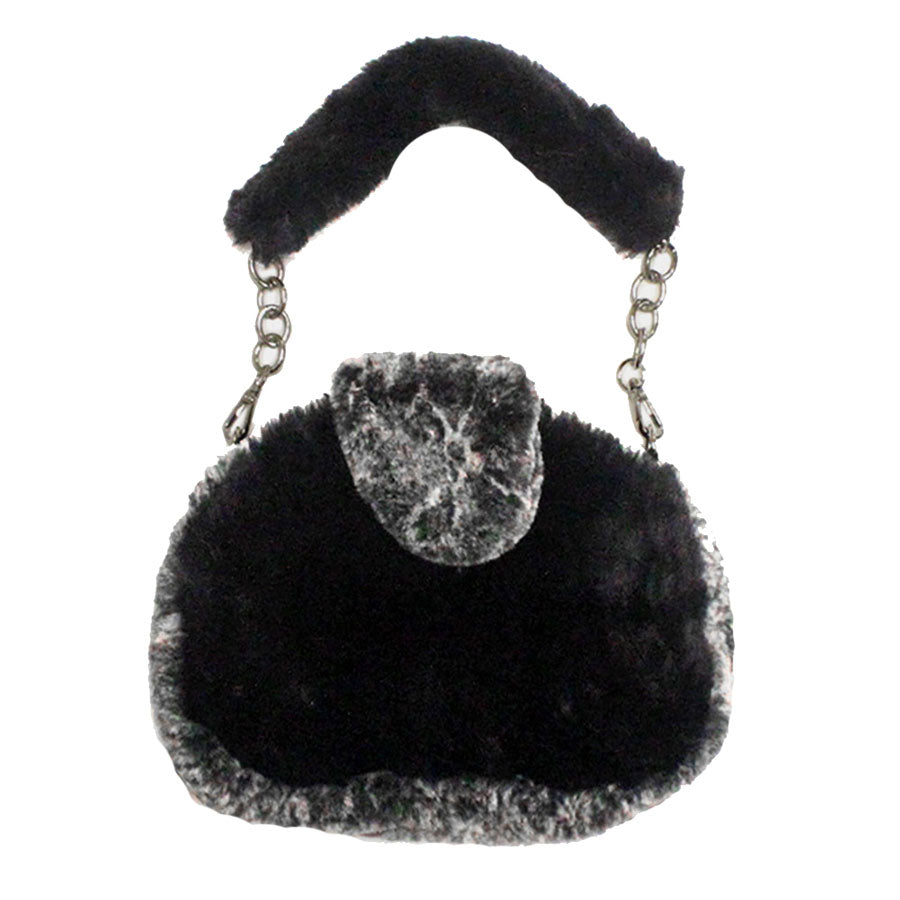 Black Pattern Detailed Faux Fur Shoulder Bag. Look like the ultimate fashionista carrying this small quilted bag! It will be your new favorite accessory. Easy to carry specially lightweight ideal for a night out on the town. Perfect Gift for Birthday, Holiday, Christmas, New Years, Anniversary, Valentine's day.