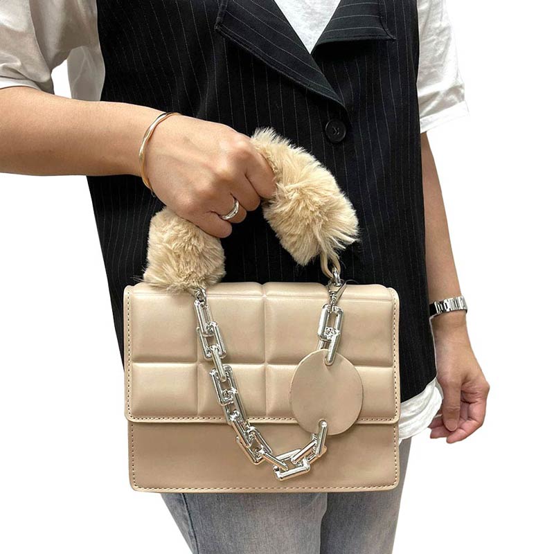Black Solid Faux Fur Handle Tote Crossbody Bag, this cute and attractive crossbody bag is awesome to show your trendy choice that will make you stand out. It gives you the best support for carrying the handy stuff. Have fun and look stylish with this beautiful crossbody bag that will amp up your attire surely. It's versatile enough for wearing with any outfit. Perfectly lightweight to carry around all day. Perfect Birthday Gift, Anniversary Gift, Mother's Day Gift, Graduation Gift, or Valentine's Day Gift.