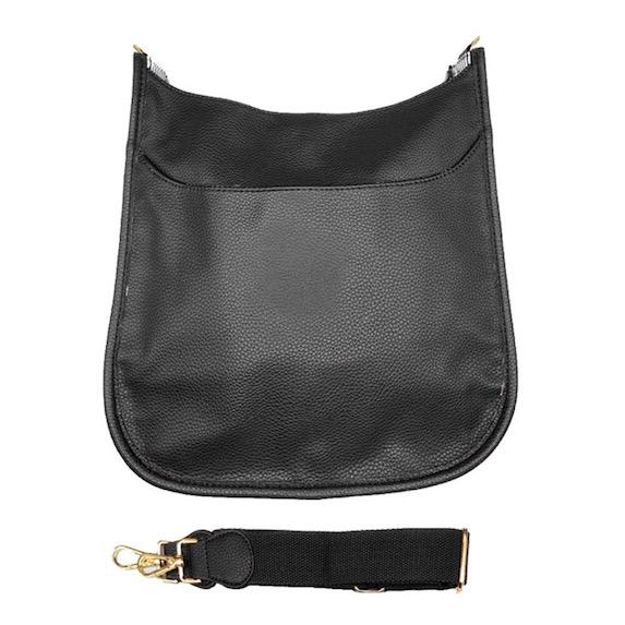 Black Solid Colored Faux Leather Detailed Adjustable Crossbody Tote Handbag; Best Seller plenty of room to fit all your items. Comes with two inside slip pockets and one inside zipper pocket, can be worn as a crossbody bag. Perfect for work, Birthday Gift, Anniversary Gift, Daily Handbag, Thank you Gift, Everything Bag 