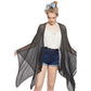Black Solid Knitted Mesh Trimmed Ruana , the perfect accessory, luxurious, trendy, super soft chic capelet, keeps you warm and toasty. You can throw it on over so many pieces elevating any casual outfit! Perfect Gift for Wife, Mom, Birthday, Holiday, Christmas, Anniversary, Fun Night Out