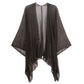 Black Solid Knitted Mesh Trimmed Ruana , the perfect accessory, luxurious, trendy, super soft chic capelet, keeps you warm and toasty. You can throw it on over so many pieces elevating any casual outfit! Perfect Gift for Wife, Mom, Birthday, Holiday, Christmas, Anniversary, Fun Night Out