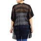 Black Striped Net Cover Up Kimono Poncho, on trend & fabulous, a luxe addition to any weather ensemble. The perfect accessory, luxurious, trendy, super soft chic capelet, keeps you very comfortable. You can throw it on over so many pieces elevating any casual outfit! Perfect Gift for Wife, Mom, Birthday, Holiday, Anniversary, Fun Night Out.