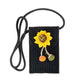 Black Sunflower Patch Accented Mini Straw Crossbody Bag, these straw Crossbody Bag are designed with Sunflower Patch, looking lovely and attractive; they are lightweight to carry and durable to serve you for a long time, giving you good use feeling; Easy to carry specially when you need hands-free, fun, vibrant colors casual or a night out on the town or hang out on the beach. Perfect Birthday Gift, Valentine's Day Gift, Anniversary Gift, Loved One Gift, Mother's Day Gift, Vacation, etc
